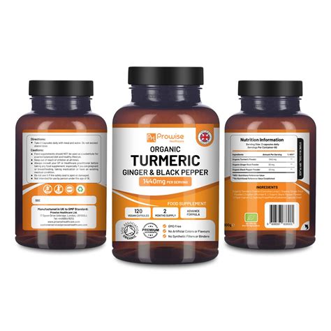 Turmeric Curcumin 1440mg With Black Pepper Ginger Made In UK By