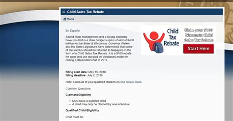 Wisconsin DePArtment Of REVenue Child Tax Rebate