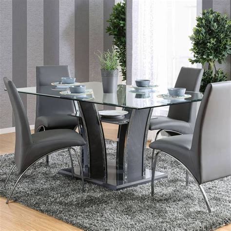 Rectangle Glass Top Dining Table For 6 Modern Dining Room Glass Top Dining Table Modern