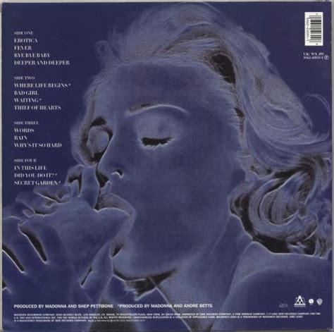 Madonna Erotica Uk 2 Lp Vinyl Record Set Double Lp Album 706194