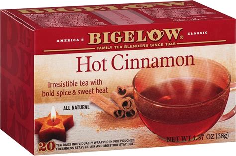 bigelow hot cinnamon black tea bags 18 count box pack of 6 caffeinated black tea