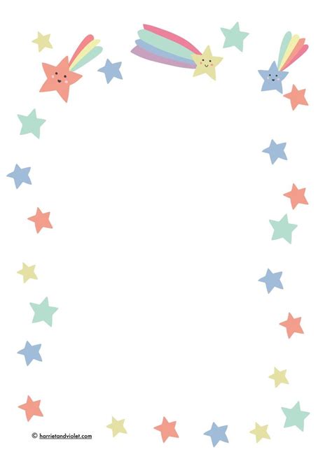 Shooting Star Writing Paper One A4 Sheet Plain Paper With A Star