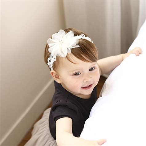 2017 White Lace Flower Headband Baby Toddler Girl Headbands Girls Hair