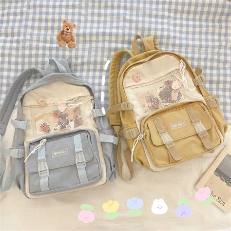 Kawaii Harajuku Style Canvas School Backpack Kawaiitherapy
