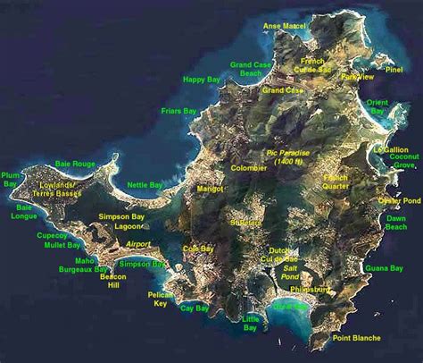 St Martin St Maarten Map Gallery General Island Map Beaches