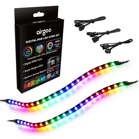 Buy Addressable Rgb Pc Led Strip Airgoo 2x138in Ws2812 Rgbic Rainbow