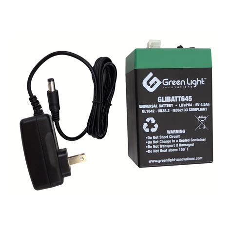 Universal 6v 45a Lithium Ion Battery With Charger Green Light