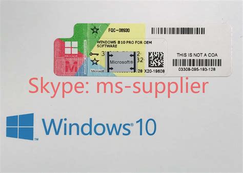 Microsoft Oem Software Coa License Sticker Windows 10 Pro Pack Oem
