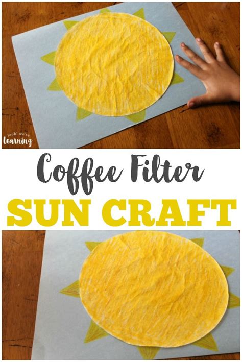 Coffee Filter Sun Craft Look Were Learning Summer Crafts For