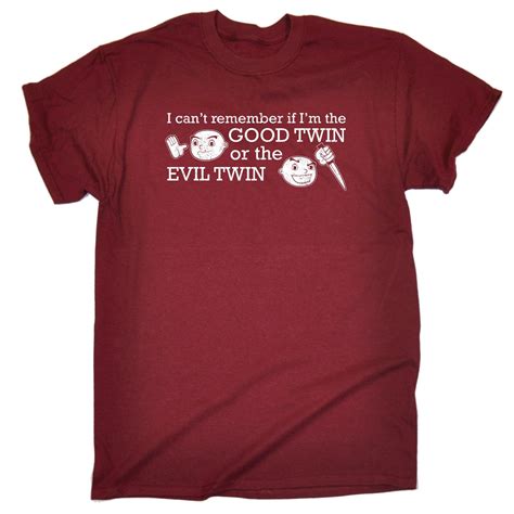 Good Twin Evil Twin Mens T Shirt Tee Birthday T Sibling Brother