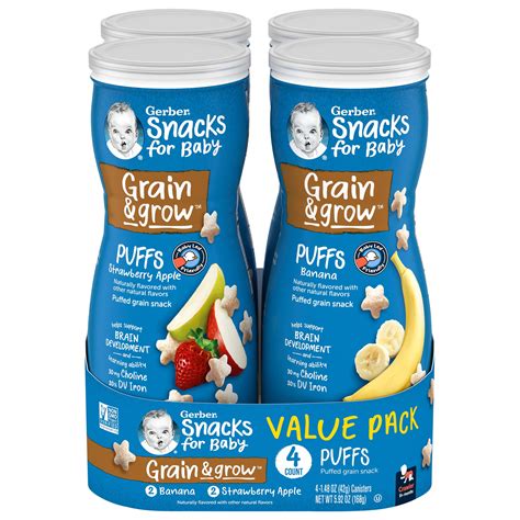 Buy Gerber Snacks For Baby Grain And Grow Puffs Banana And Apple