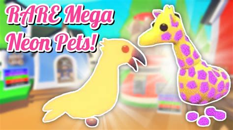 Mega Giraffe And Other Mega Neon Pets Trades In Roblox Adopt Me