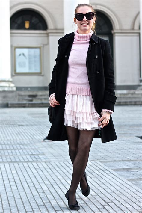 Ballet Slippers Street Ballerina Pink Skirt Black