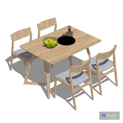 Dining Set Sketchup 3d Model Sketchup Download Free 3dbrute