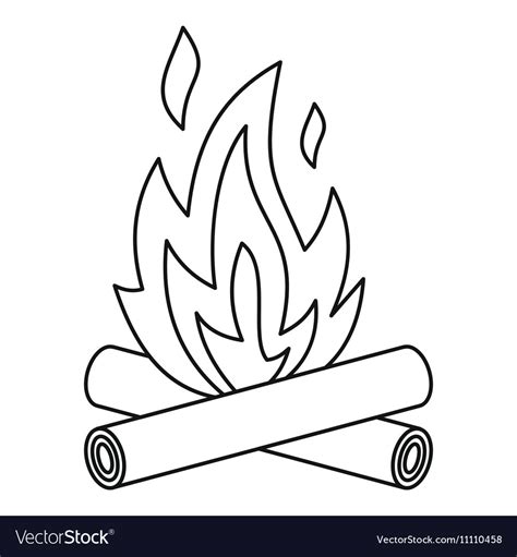 Bonfire Icon Outline Style Royalty Free Vector Image