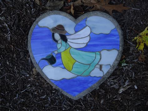 angel stained glass stepping stone stained glass angel mosaic stepping stones mosaic glass