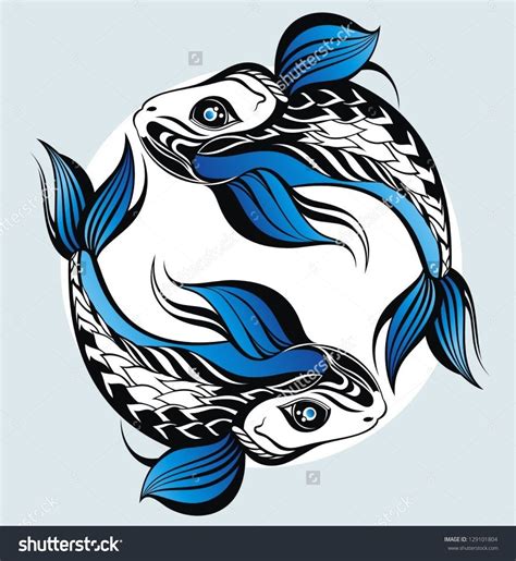 Pisces Zodiac Sign Stock Vector Royalty Free 129101804 Shutterstock