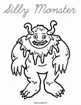Monster Coloring Silly Getcolorings sketch template