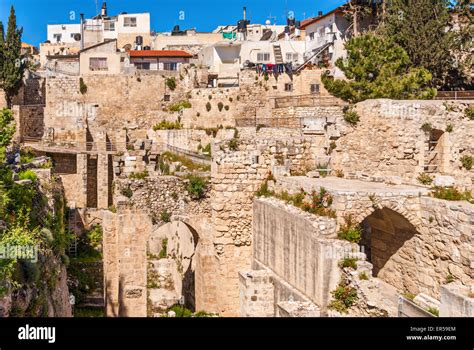 Ancient Pool Of Bethesda Ruins Old City Of Jerusalem Israel Stock