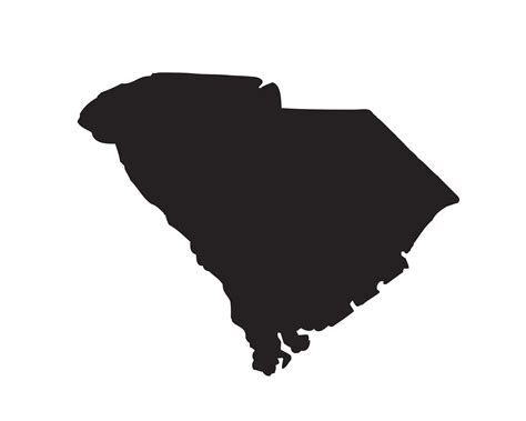 South Carolina Sc State Silhouette Shape Map Usunited Etsy