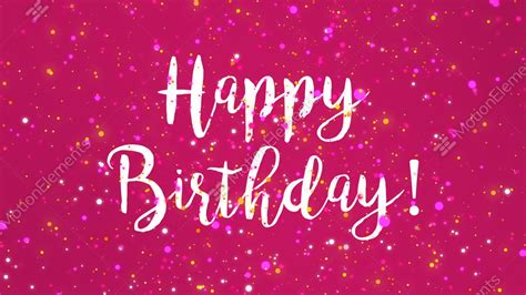 Sparkly Pink Happy Birthday Greeting Card Video Stock Animation 11570356