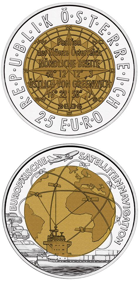 25 Euro Coin European Satellite Navigation Austria 2006