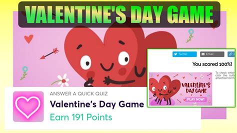 Valentine S Day Game Quiz Answers Score 100 Valentines Day Game Quiz Videoquizstar Youtube
