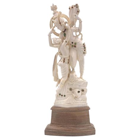 Carved Bejewelled Indian Ivory Statue Of Embracing Lovers At 1stdibs