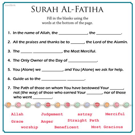 Surah Al Fatiha Islamic Kids Activities Islam For Kids Muslim Kids