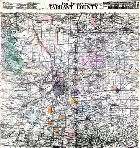 The Fort Worth Gazette Sam Streets Great 1895 Tarrant County Map A