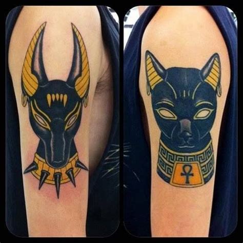 anúbis e bastet tatuagem egípcia tatoo tatuagens