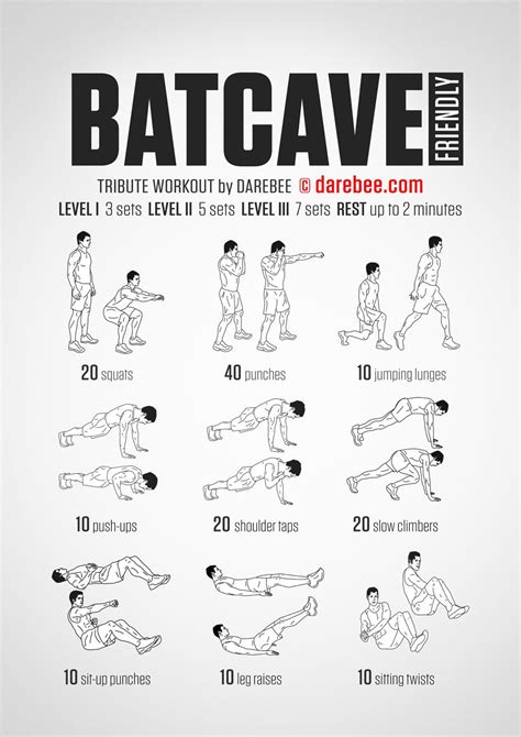 Batcave Super-Hero Workout by Darebee | Superhero workout, Nerdy workout, Batman workout