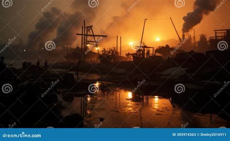 Air Pollution and Emission Ecology Problem Concept. Stock Image - Image