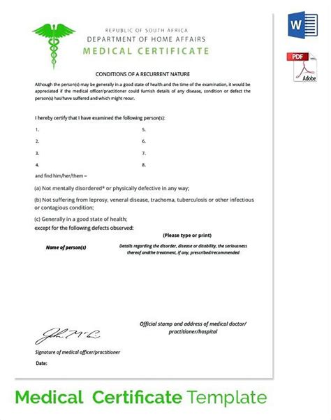 Top Fake Medical Certificate Template Download Sparklingstemware