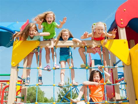 Happy Children Playing Outdoors — Stock Photo © Katkov 46879651