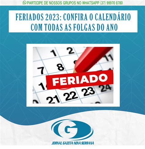 Feriados 2023 Confira O CalendÁrio Com Todas As Folgas Do Ano Jornal