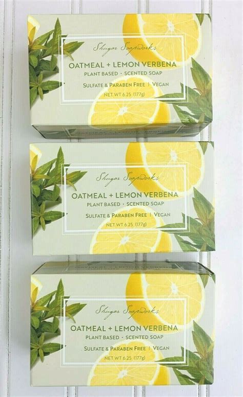 3 Oatmeal And Lemon Verbena Plant Based Vegan Soap Bar 6 25oz Each Ebay Lemon Verbena Plant