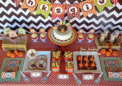 Colorful Chevronpolkadots Thanksgivingfall Party Ideas Photo 44 Of