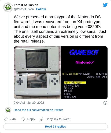 Nintendo Lover — Nintendo Ds Firmware Prototype Had A Different