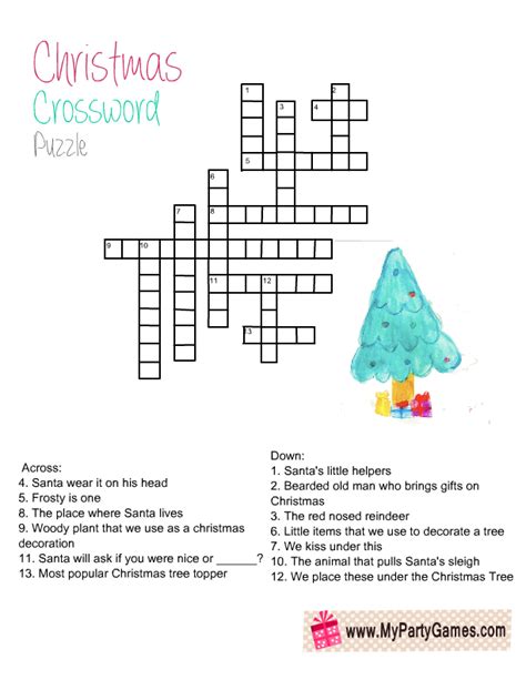 10 Free Printable Christmas Crossword Puzzles