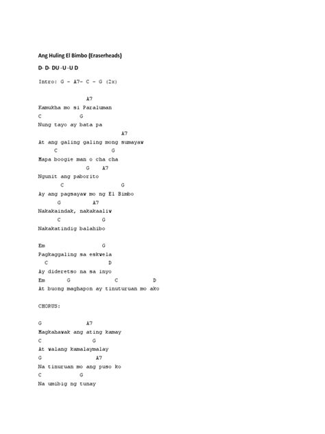 Huling El Bimbo Ukulele Chords Pdf