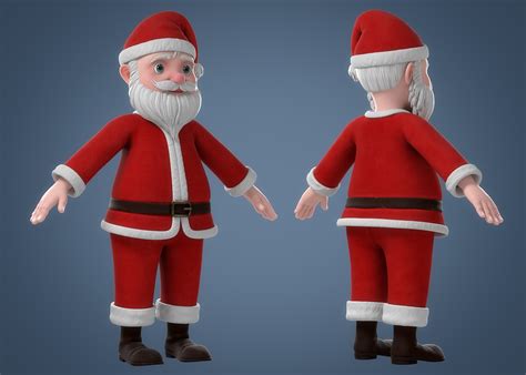 3d Cartoon Santa Claus Rigged Character Model Turbosquid 1337812