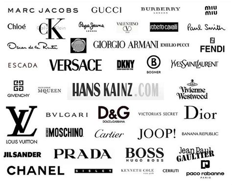 Most Popular High Fashion Clothing Brands Of Designer Logos Fashion