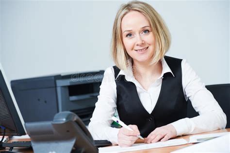 Female Accountant Consultant With Documents In Office Outsource
