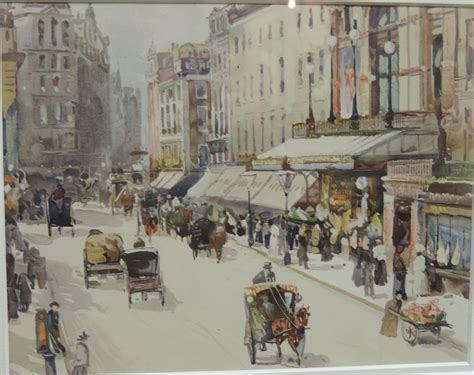 Late 19th Century English School Watercolour Busy London Street Scene