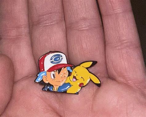 New Pokemon Ash Ketchum And Pikachu Enamel Lapel Pin With Clasp 11” X 075” Ebay