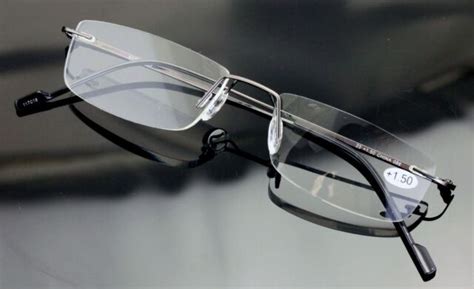 rimless lightweight slim sleek low profile reading glasses modern readers ebay