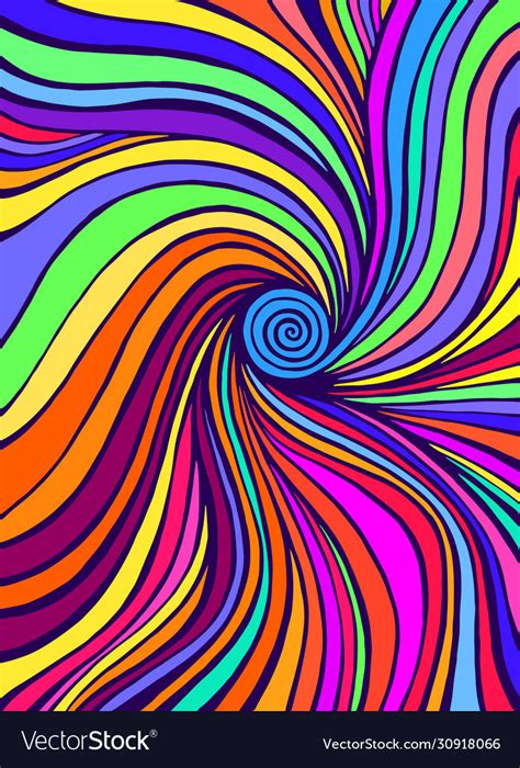 Psychedelic Colorful Waves Fantastic Art Vector Image