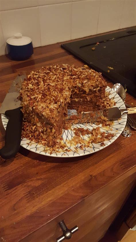 In fact, my husband and oldest son you can use a cake mix, but i liked the density of this homemade chocolate cake. Homemade German chocolate cake with coconut frosting ...
