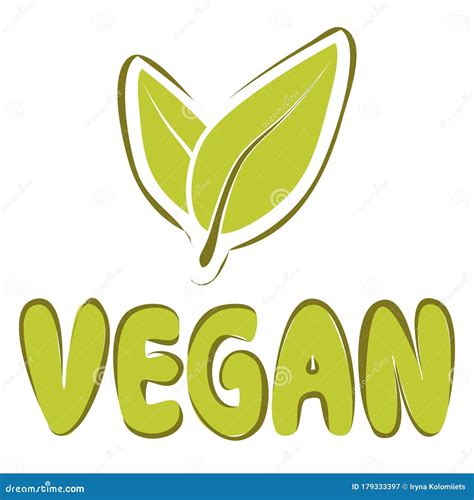 Green Vegan Icon Symbol For Plant Products Veganism Logo Or Symbol